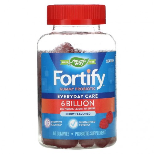 Nature's Way, Fortify 프로바이오틱 구미젤리, 무설탕, 베리 맛, 60억, 구미젤리 60개