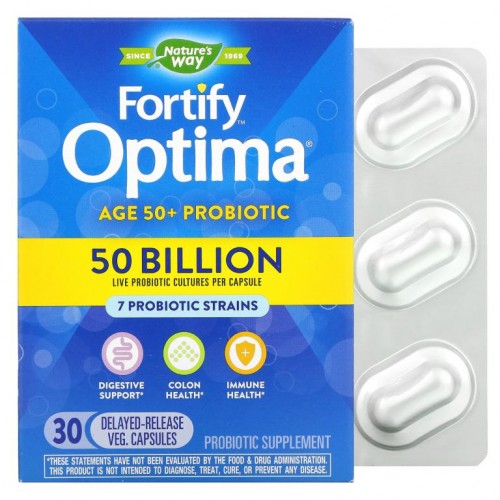 Nature's Way, Fortify Optima 프로바이오틱, 50세 이상 성인용, 500억, 지연 방출 베지 캡슐 30정