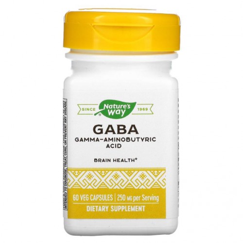 Nature's Way, GABA, 250mg, 베지 캡슐 60정