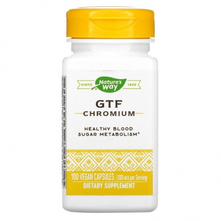 Nature's Way, GTF 크로뮴, 200mcg, 베지 캡슐 100정