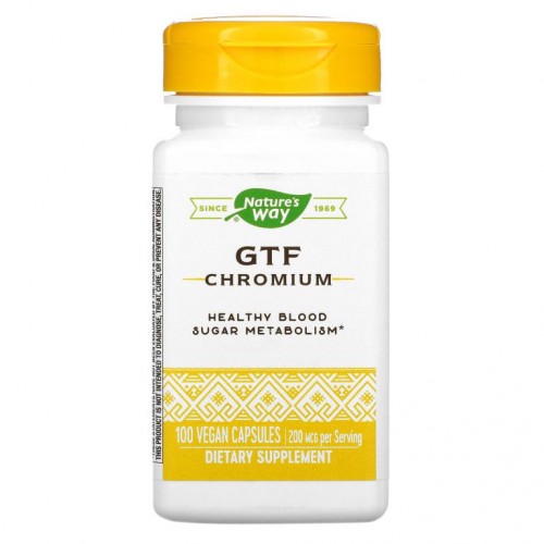 Nature's Way, GTF 크로뮴, 200mcg, 베지 캡슐 100정