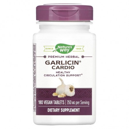 Nature's Way, Garlicin 카디오, 350mg, 베지 정제 180정
