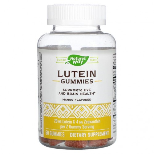 Nature's Way, Lutein Gummies, Supports Eye And Brain Health, Mango, 60 Gummies