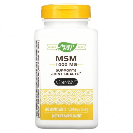 Nature's Way, MSM, 1,000mg, 베지 정제 200정