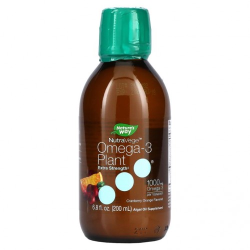 Nature's Way, NutraVege, 식물성 오메가-3, 초강력, 크랜베리 오렌지 향, 1,000mg, 200ml(6.8fl oz)