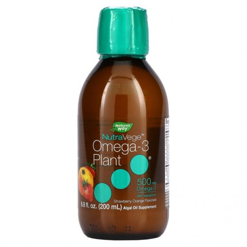 Nature's Way, NutraVege, 식물성 오메가-3, 딸기 오렌지 향미료, 500mg, 200ml(6.8fl oz)