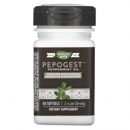 Nature's Way, Pepogest, 페퍼민트 오일, 0.2mg, 소프트젤 60정