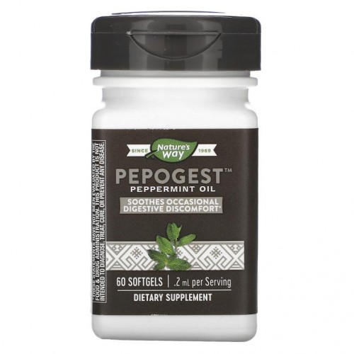 Nature's Way, Pepogest, 페퍼민트 오일, 0.2mg, 소프트젤 60정