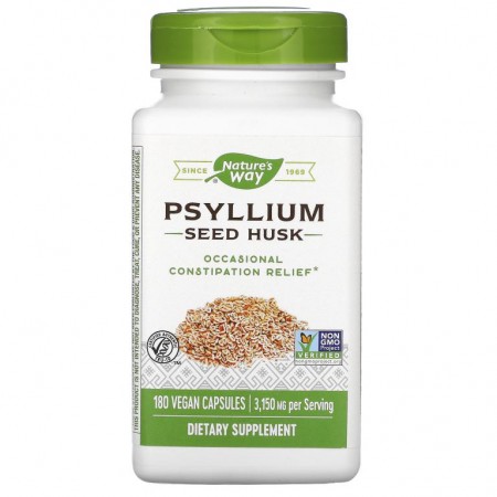 Nature's Way, Psyllium Seed Husk, 525 mg, 180 Vegan Capsules