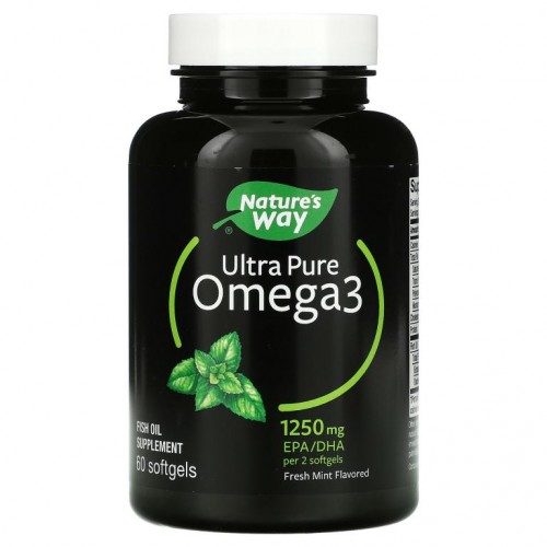Nature's Way, Ultra Pure Omega3, Fresh Mint , 625 mg, 60 Softgels