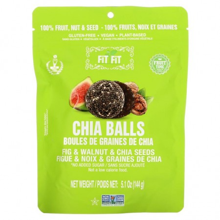 Nature's Wild Organic, 치아볼, 무화과&호두&치아씨, 144g(5.1oz)