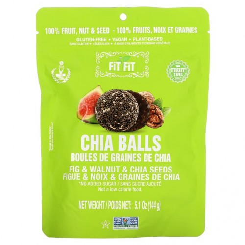 Nature's Wild Organic, 치아볼, 무화과&호두&치아씨, 144g(5.1oz)