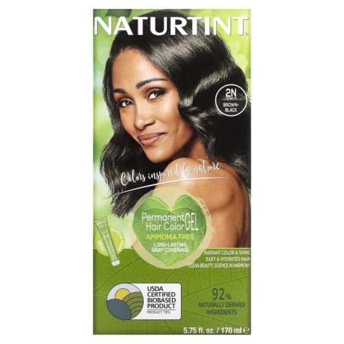 Naturtint, 영구 염색제, 2N 브라운-블랙, 165ml(5.6fl oz)