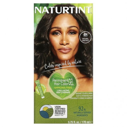 Naturtint, 퍼머넌트 헤어컬러, 4N 체스트넛, 165ml(5.6fl oz)