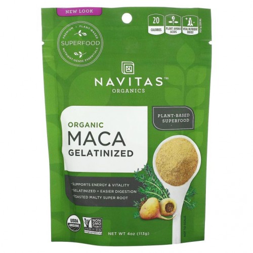 Navitas Organics, 유기농, 마카, 젤라틴화 분말, 4 oz (113 g)