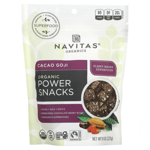 Navitas Organics, 유기농 파워 스낵, 카카오 구기자, 227g(8oz)