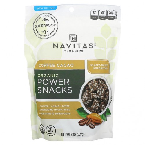 Navitas Organics, 유기농 파워 스낵, 커피 카카오, 22 온스 (227 g)