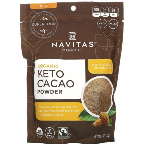 Navitas Organics, 유기농 케토 카카오 분말, 227g(8oz)