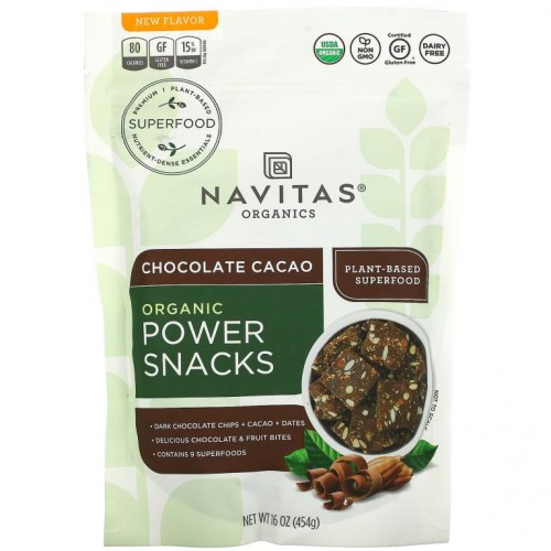 Navitas Organics, Organic Power Snacks, Chocolate Cacao, 16 oz (454 g)