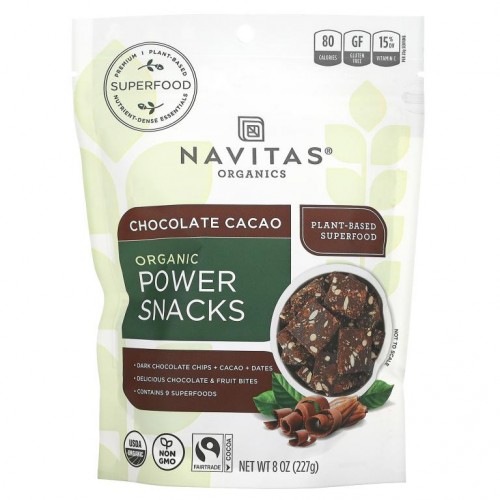 Navitas Organics, Power Snacks, 초콜릿 카카오, 227g(8oz)