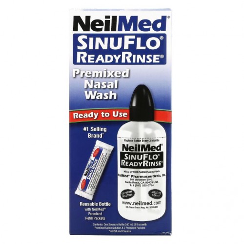 NeilMed, SinuFlo ReadyRinse, Premixed Nasal Wash, 2 Piece Kit