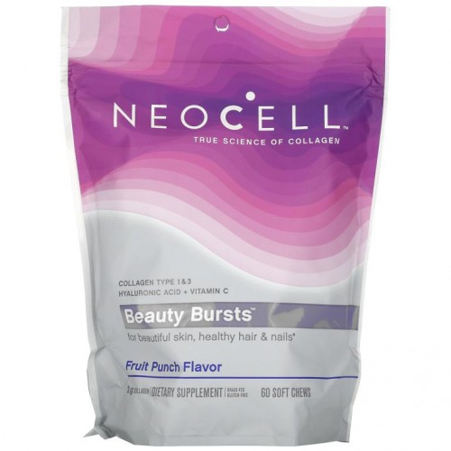 NeoCell, Beauty Bursts, 후르츠 펀치맛, 1g, 소프트츄 60정