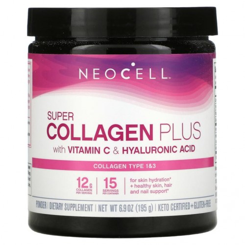 NeoCell, 비타민C & 히알루론산 함유 슈퍼 콜라겐 플러스, 195g(6.9oz)
