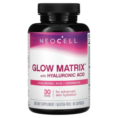 NeoCell, Glow Matrix, 히알루론산, 캡슐 90정