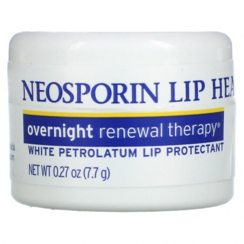 Neosporin, Overnight Renewal Therapy, 백색 바셀린 입술 보호제, 0.27 oz (7.7 g)