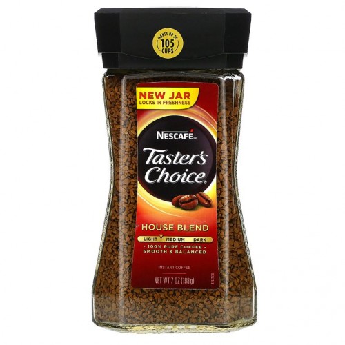 Nescafé, Taster's Choice, 인스턴트 커피, 하우스 블렌드, 라이트/미디엄, 198g(7oz)