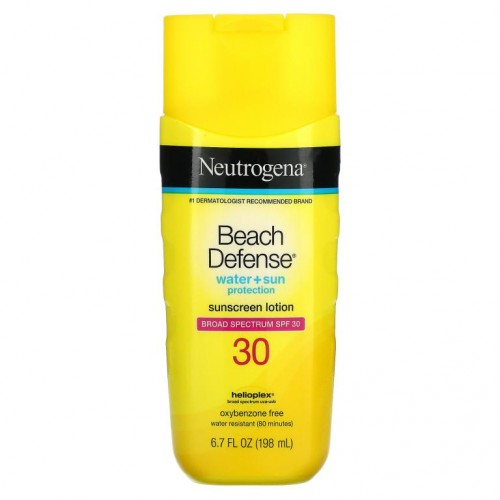 Neutrogena, Beach Defense, 자외선 차단제 로션, SPF 30, 198ml(6.7fl oz)