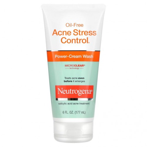 Neutrogena, Oil-Free Acne Stress Control, 파워 크림 워시, 177ml(6fl oz)