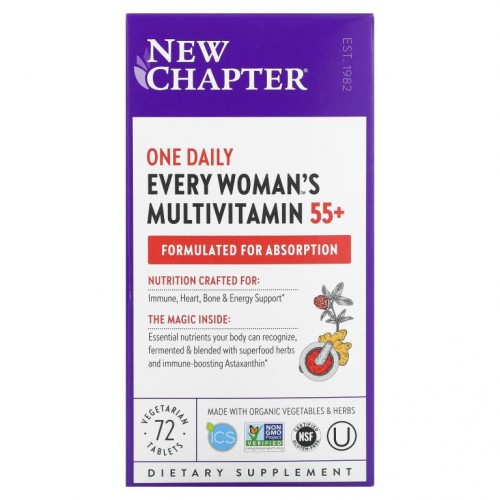 New Chapter, 55세 이상 여성용 Every Woman 원 데일리 종합비타민, 베지 정제 72정