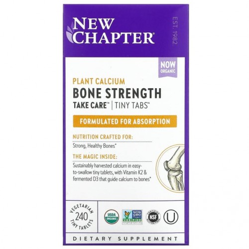 New Chapter, 식물성 칼슘 Bone Strength Take Care, 소형 베지 정제 240정