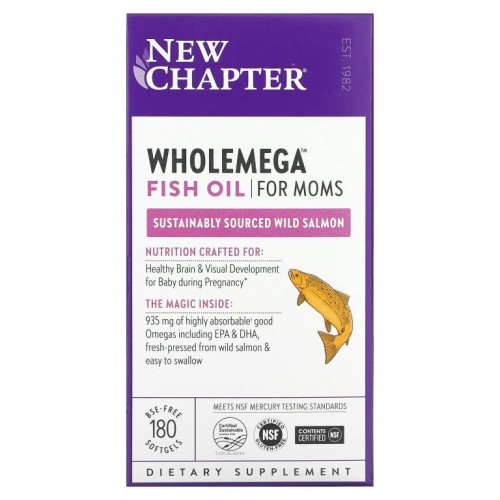New Chapter, Wholemega 산모용 피쉬 오일, 소프트젤 180정