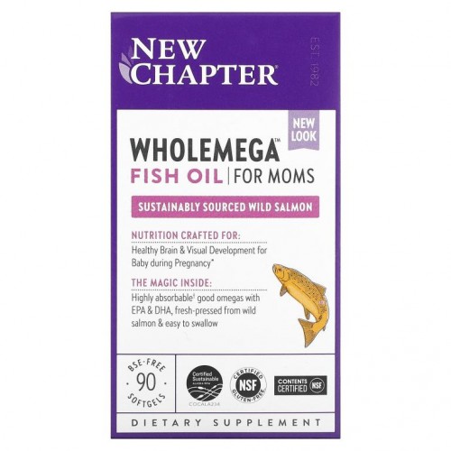 New Chapter, Wholemega 산모용 피쉬 오일, 소프트젤 90정