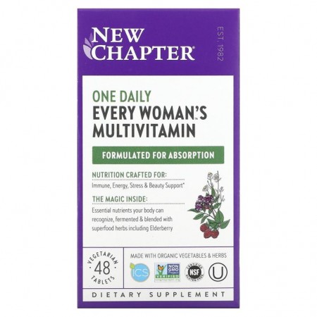 New Chapter, 모든 여성용 종합 비타민 매일 1 회, 48 정