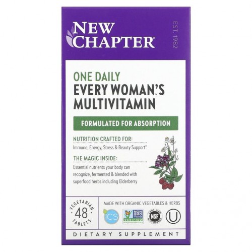 New Chapter, 모든 여성용 종합 비타민 매일 1 회, 48 정