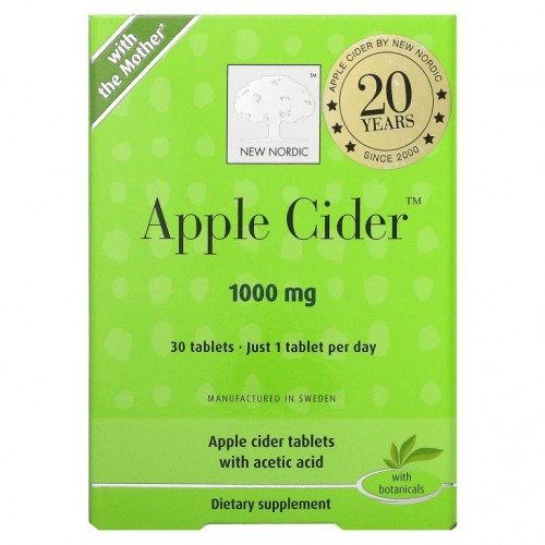 New Nordic, 애플 사이더, 1,000mg, 30정