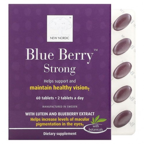 New Nordic, Blue Berry 스트롱, 60정
