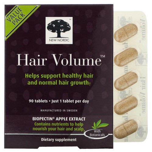 New Nordic, 바이오펙틴 사과 추출물 함유 Hair Volume, 90정