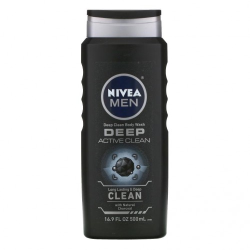 Nivea, 남성용, 딥 클린 바디 워시, 딥 액티브 클린, 500ml(16.9fl oz)