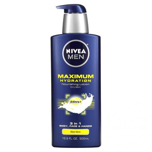 Nivea, 남성용, 맥시멈 하이드레이션, 3-in-1 너리싱 로션, 알로에베라, 500ml(16.9fl oz)