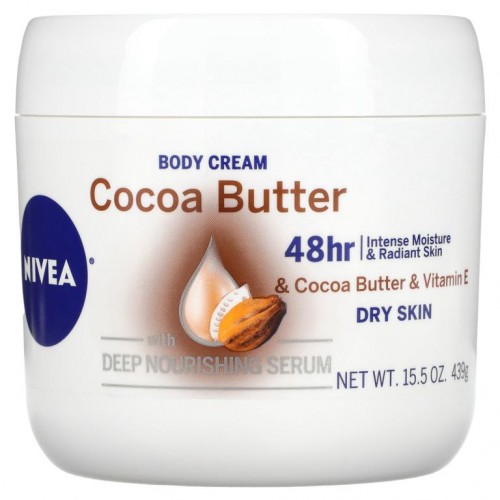 Nivea, 바디 크림, 코코아 버터 함유, 439g(15.5oz)