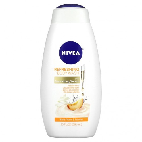 Nivea, 리프레싱 바디워시, 화이트 피치 및 자스민, 591ml(20fl oz)