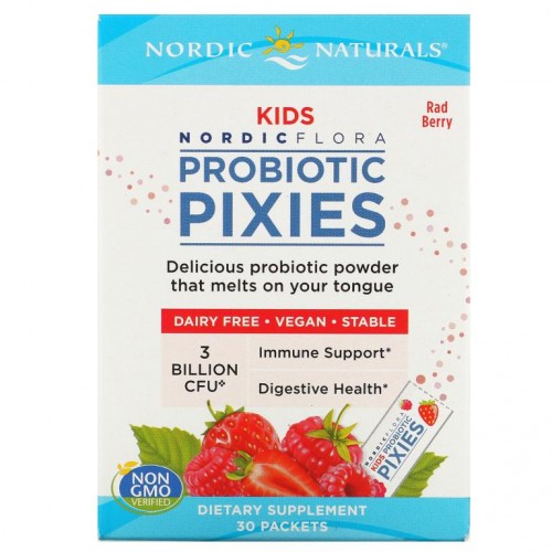 Nordic Naturals, 어린이용 노르딕 플로라, 프로바이오틱 픽시, 라드 베리, 30억 CFU, 30 팩