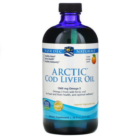 Nordic Naturals, 북극 대구 간유, 오렌지향, 473ml(16fl oz)