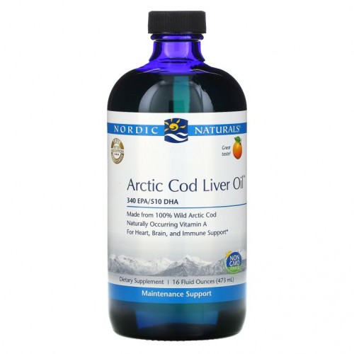 Nordic Naturals, 북극 대구 간유, 오렌지향, 473ml(16fl oz)