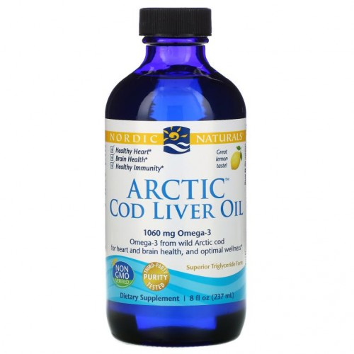Nordic Naturals, 아크틱 코드 리버 오일, 레몬, 8 액량 온스 (237 밀리리터)