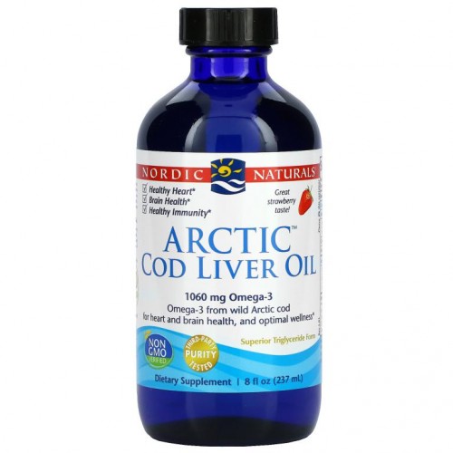 Nordic Naturals, 아크틱 코드 리버 오일, 스트로베리, 8 액량 온스 (237 밀리리터)